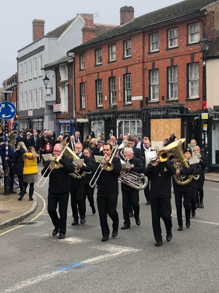 Ampthill Town Brass Band Remembrance Sunday parade 2022
